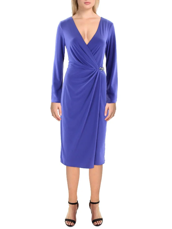 Womens Faux Wrap Short Wrap Dress