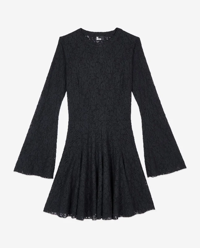 Short Lace Skater Dress | Women | Black