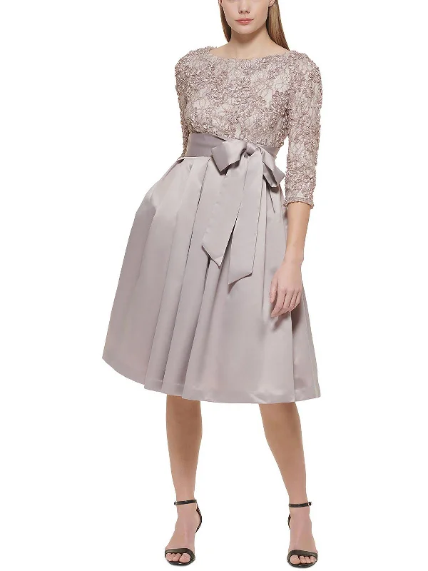 Womens Sequin Belted Cocktail and Party Dress