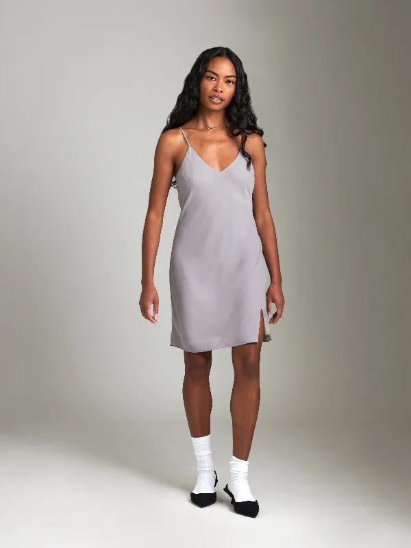 Dobby Roxanne Slit Short Dress