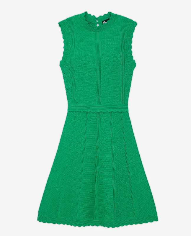 Short Dress In Openwork Mesh | Women | Green