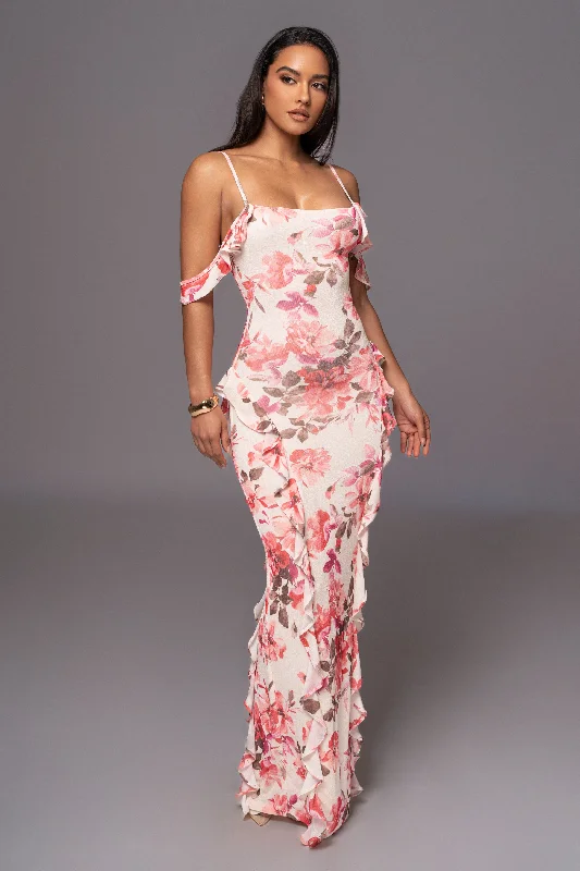 Ivory Floral Maude Maxi Dress