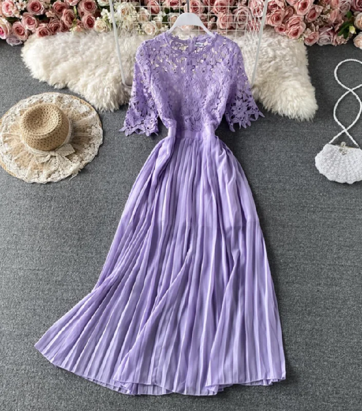 A Line Chiffon Lace Short Dress Fashion Dress     S4384