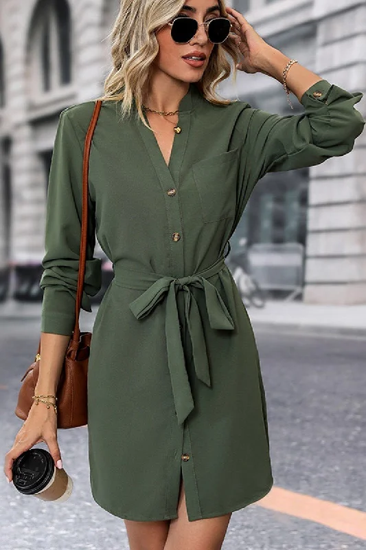 WOMEN DANDY BUTTON DOWN SHORT OFFICE WORK DRESS