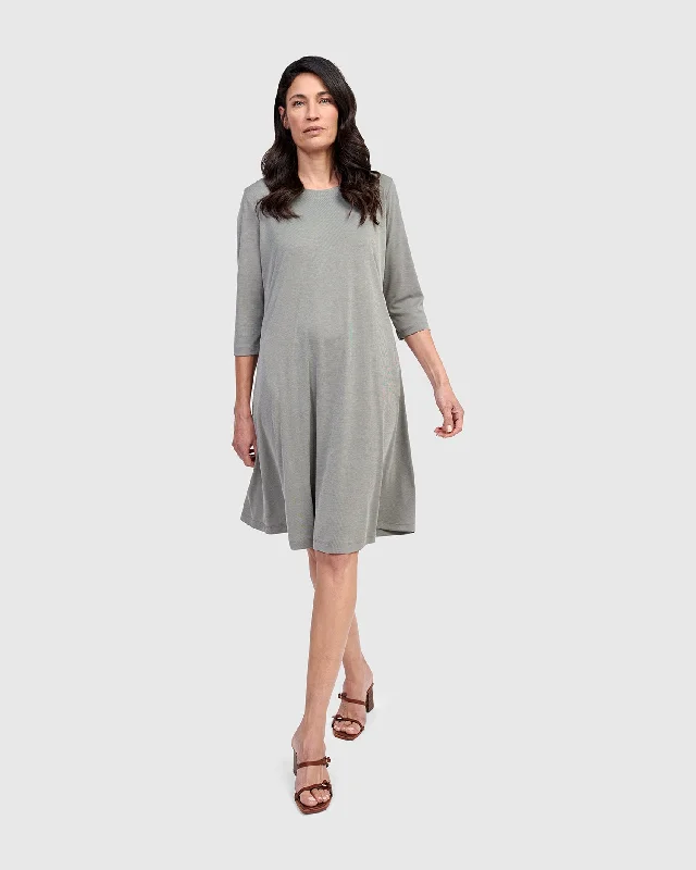 Essential Relaxed Short Sleeve Dress, Saladine