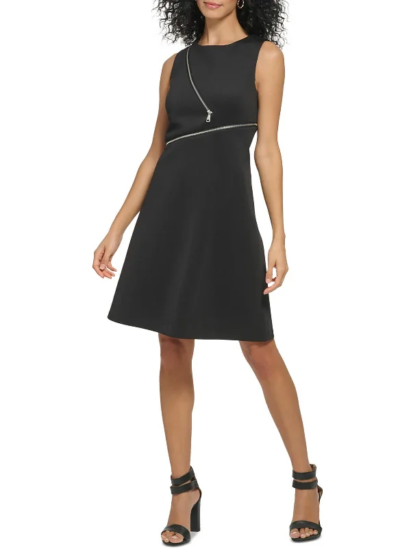 Womens Crew Neck Short Shift Dress