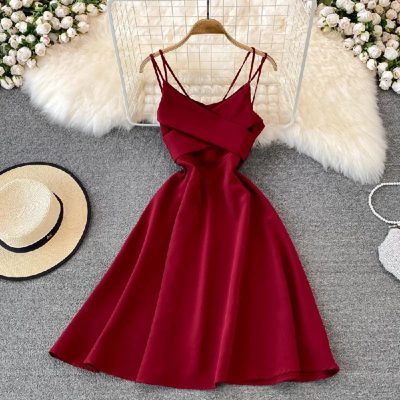 Cute v neck short dress A line fashion dress    S480