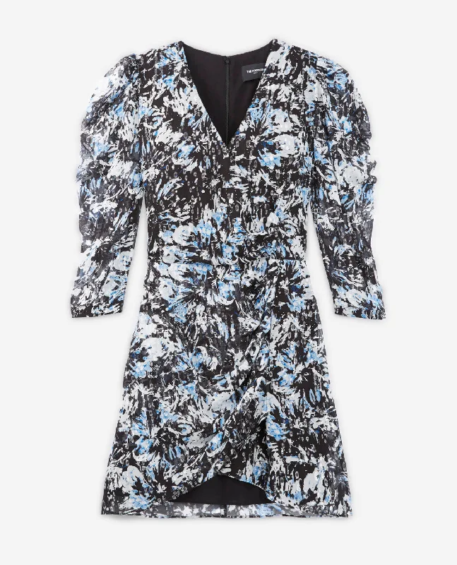 Short Printed Dress | Women | Blue White