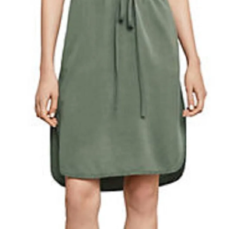 Bcbgmaxazria Women's Evangelie Tencel Split Hem Casual Dress Green Size Xx Small