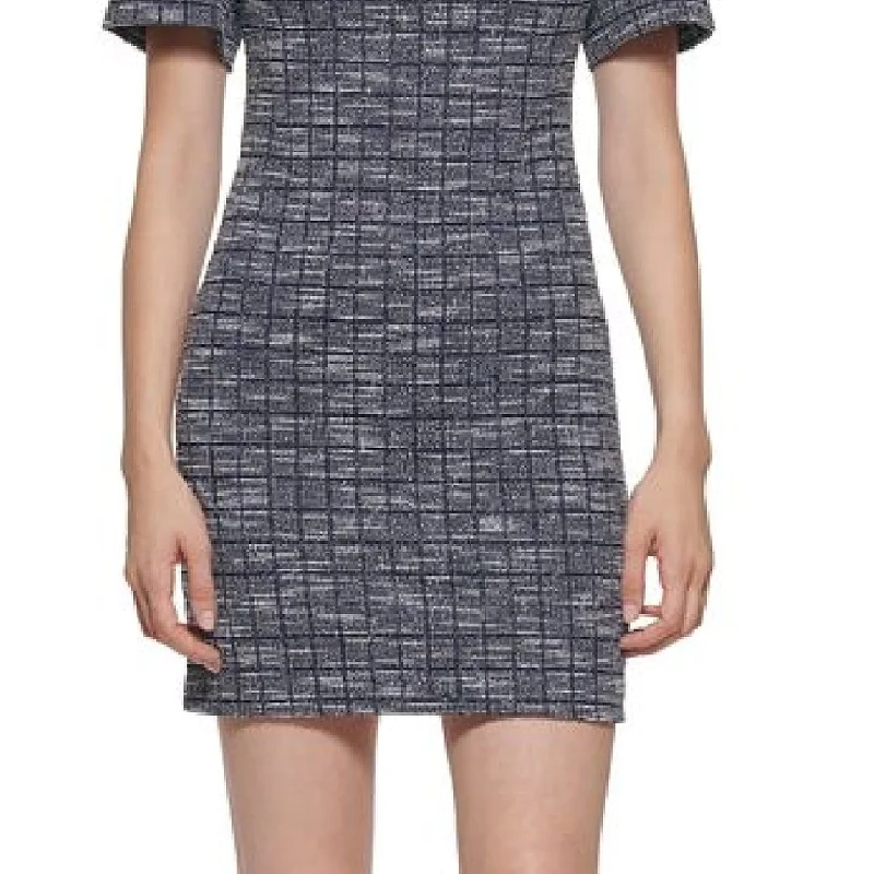 Calvin Klein Women's Tweed Shift Dress Black Size 6