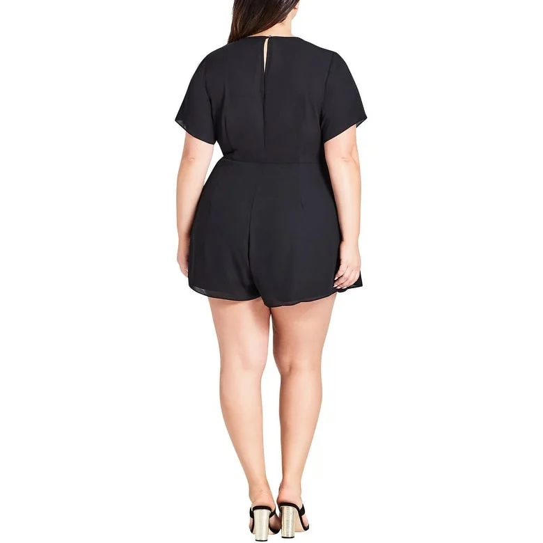 City Chic Women's Sweet Tie Playsuit Black Size 20W