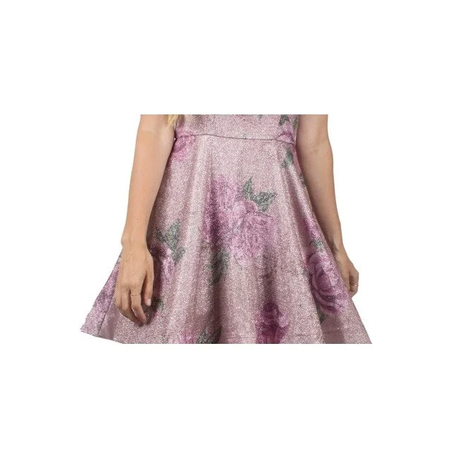 Crystal Doll Juniors' Strapless Floral-Print Dress Pink Size 1