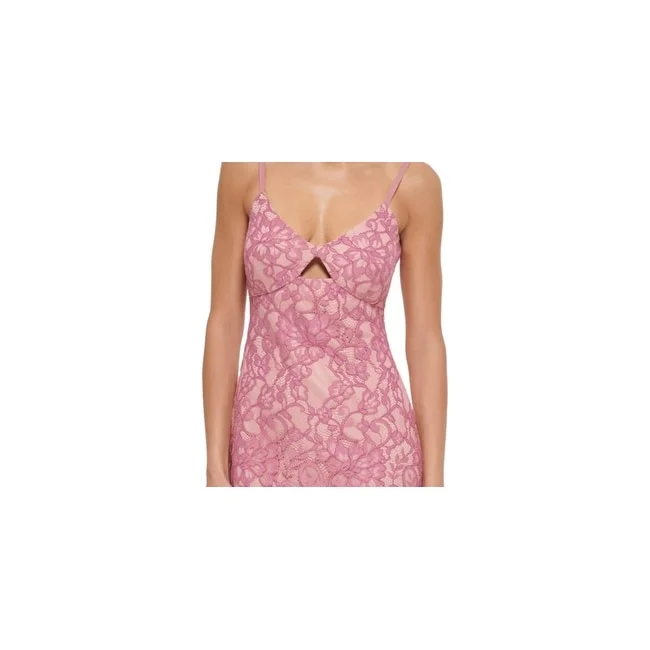 Guess Women's Border Scallop Corded Lace Cutout Dress Pink Size 12