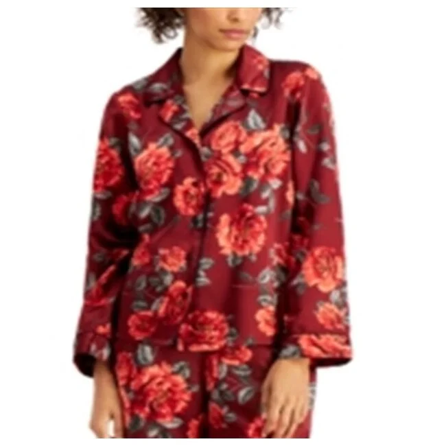 Inc International Concepts Women's Satin Pajama & Headband 3Pc Set Red Size Medium