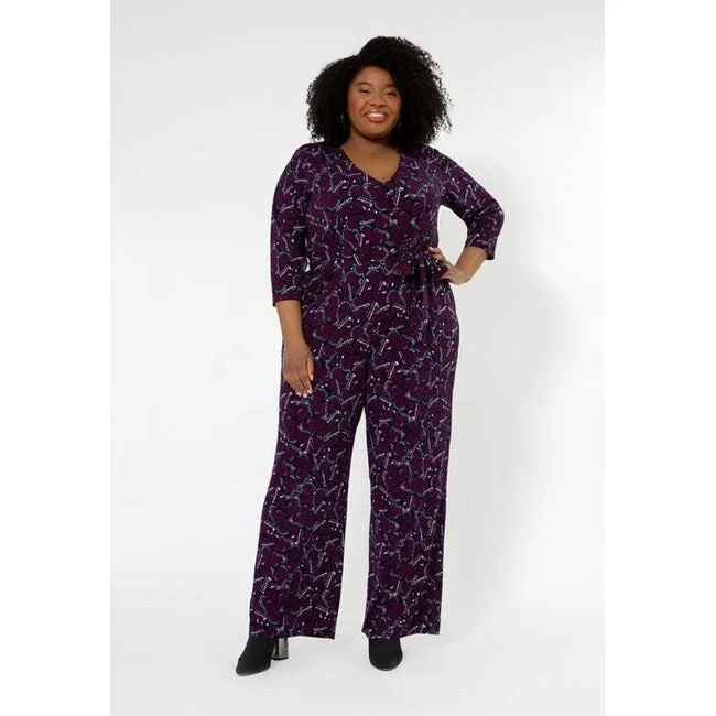 Leota Women's Leia V-Neck Jumpsuit (Curve) Purple Size 3X