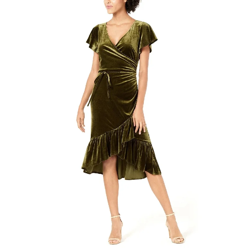 Lucy Paris Women's Velvet Wrap Dress Green Size X-Small