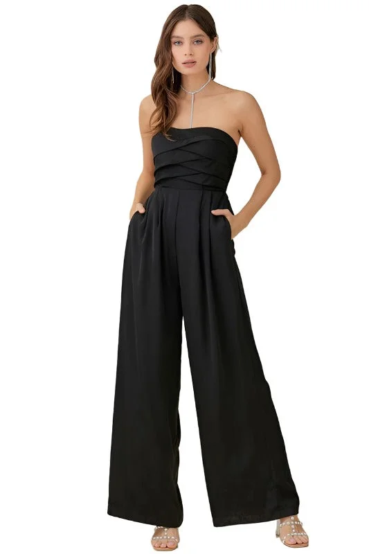 Overlapping Top Detailed Jumpsuit