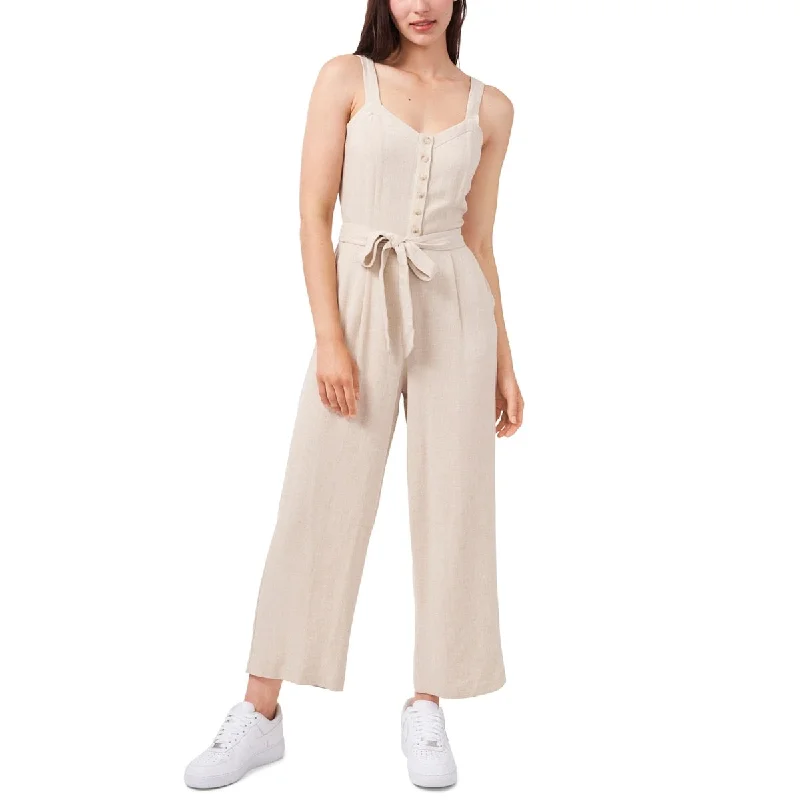 Riley & Rae Women's Button Top Belted Jumpsuit Brown Size 8