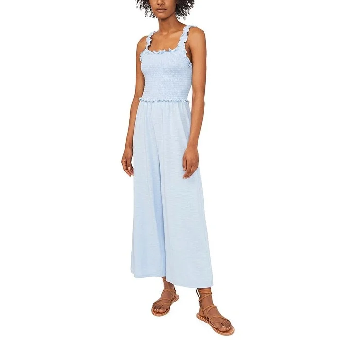 Riley & Rae Women's Smocked Jumpsuit Blue Size Medium