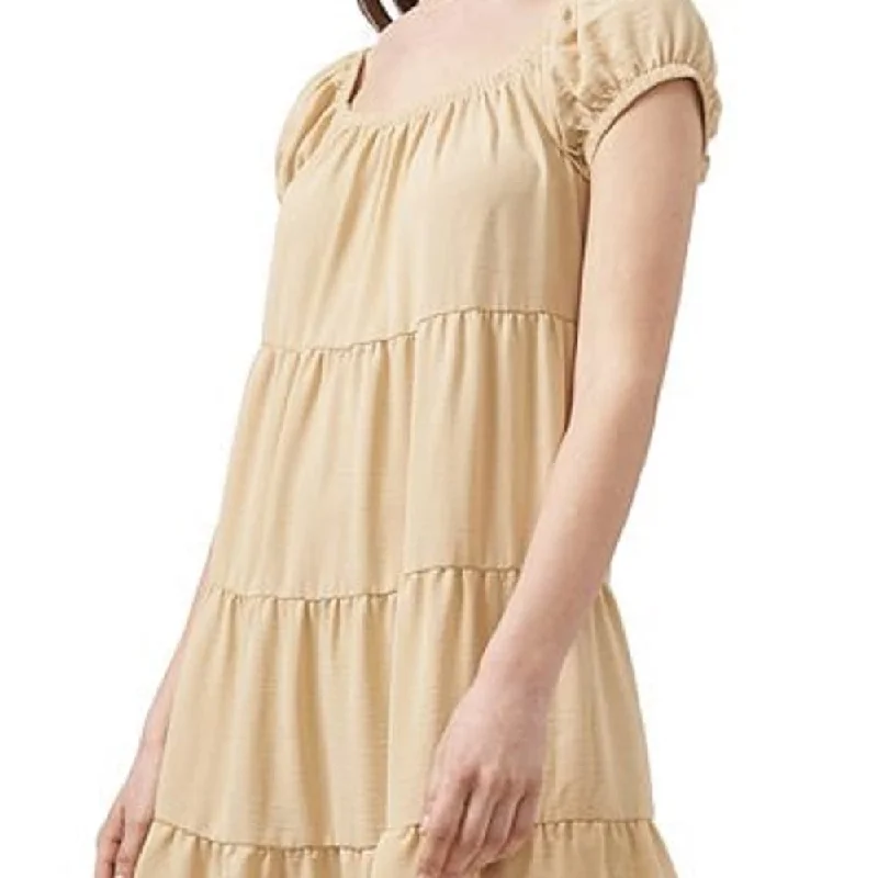 Riley & Rae Women's Tiered Cap Sleeve Dress Brown Size Xx-Small