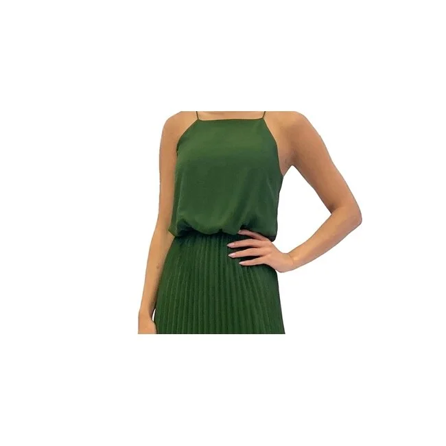 Sam Edelman Women's Blouson Pleated Dress Green Size 6