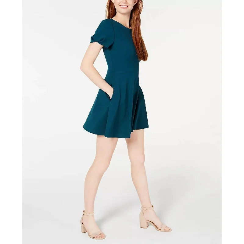 Speechless Junior's Skater Dress Teal Size Xx-Large