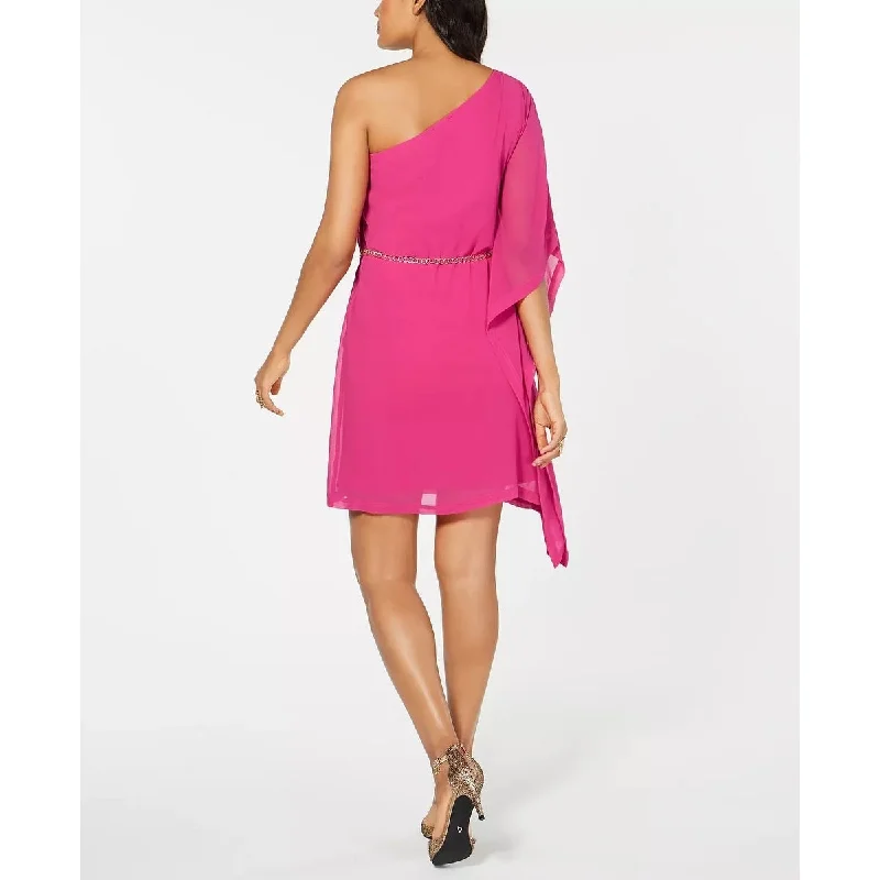 Thalia Sodi Women's Asymmetrical Off-The-Shoulder Dress Pink Size Large