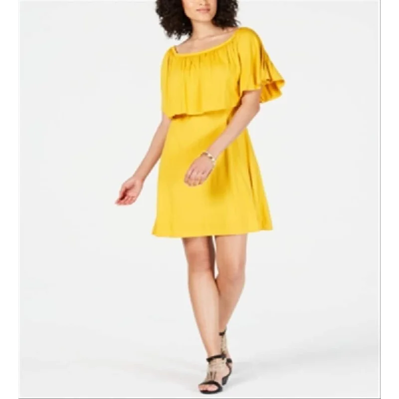 Thalia Sodi Women's Popover Dress Yellow Size X-Small