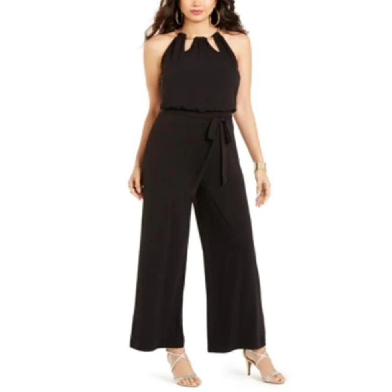 Thalia Sodi Women's Sleeveless Wide Leg Jumpsuit Black Size X-Large