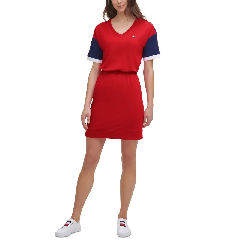 Tommy Hilfiger Women's Colorblocked Dress Red Size X-Large