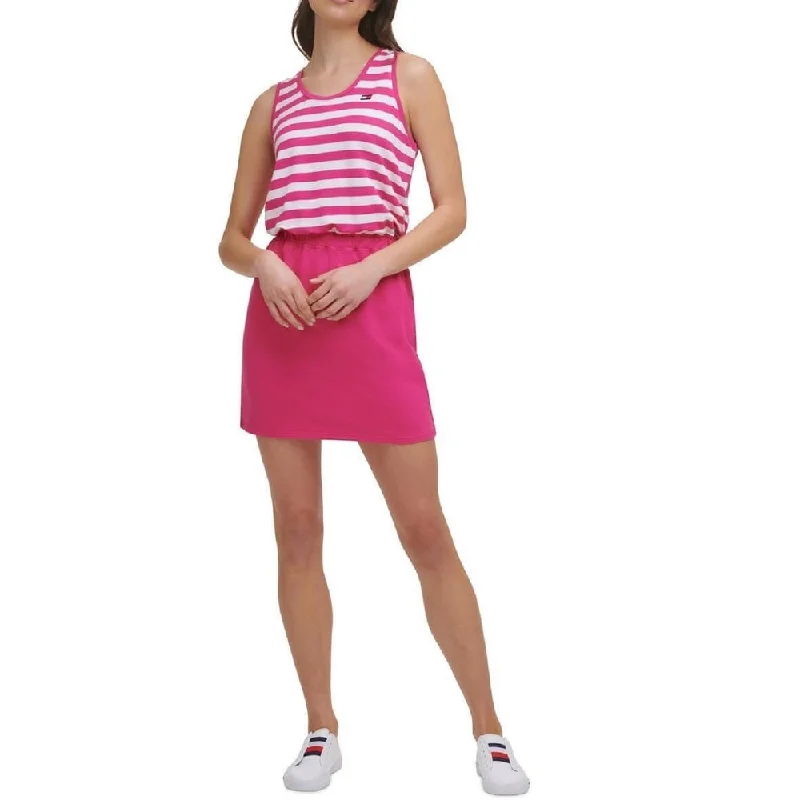 Tommy Hilfiger Women's Striped Colorblocked Dress Pink Size Medium