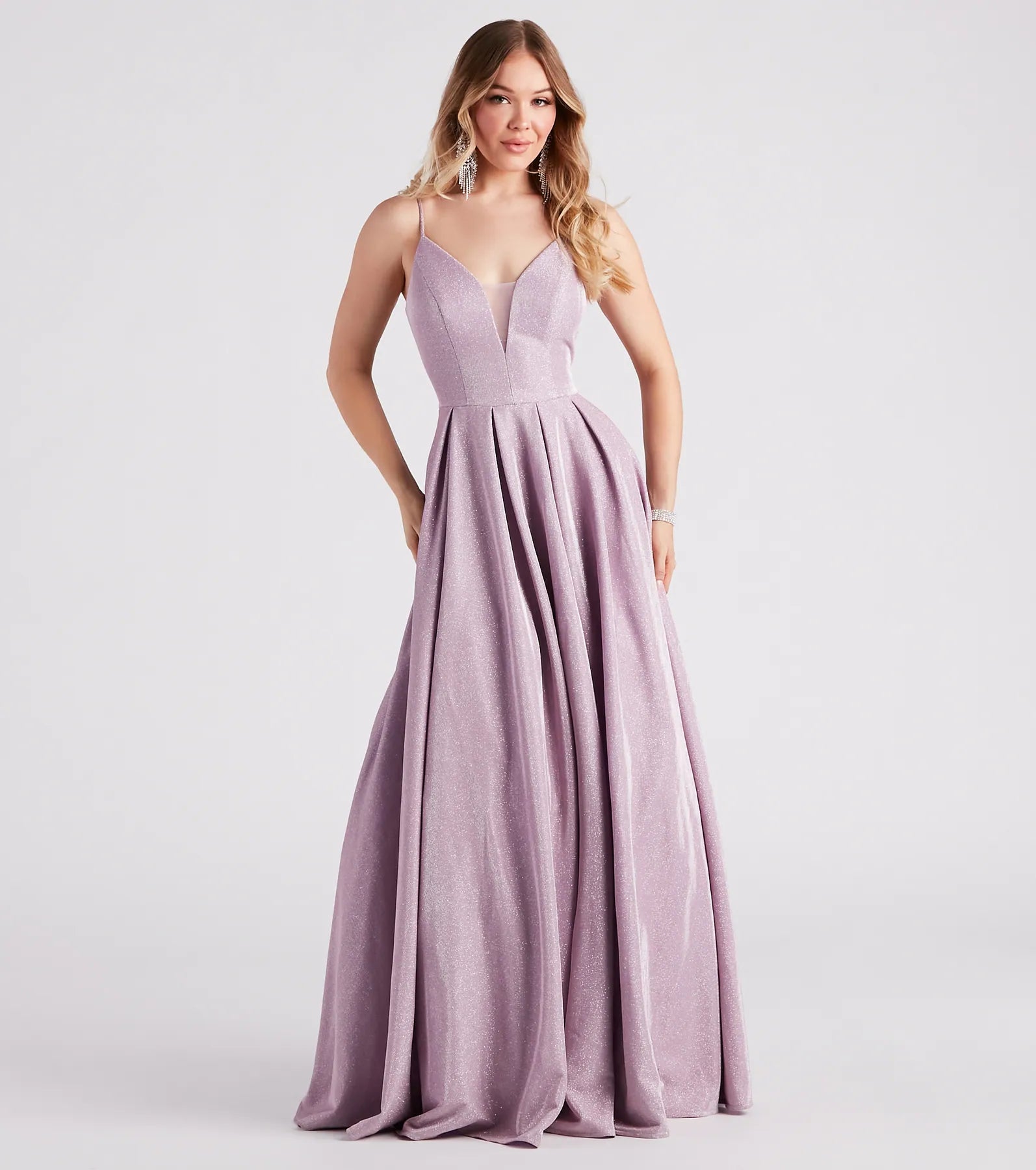 Alaya Woven Glitter A-Line Ball Gown