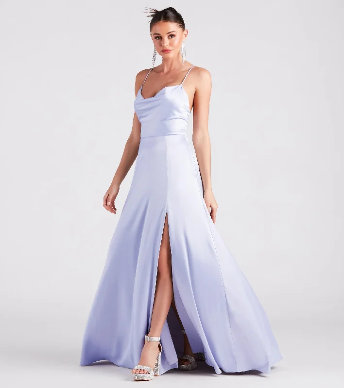 Allura Formal Satin A-Line Dress