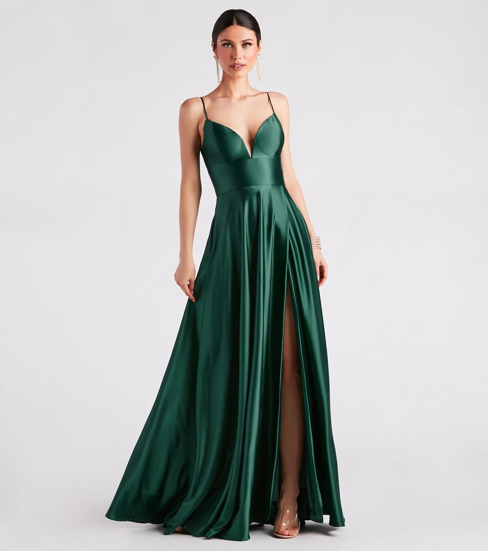 Anya Satin Sleeveless A-line Formal Dress