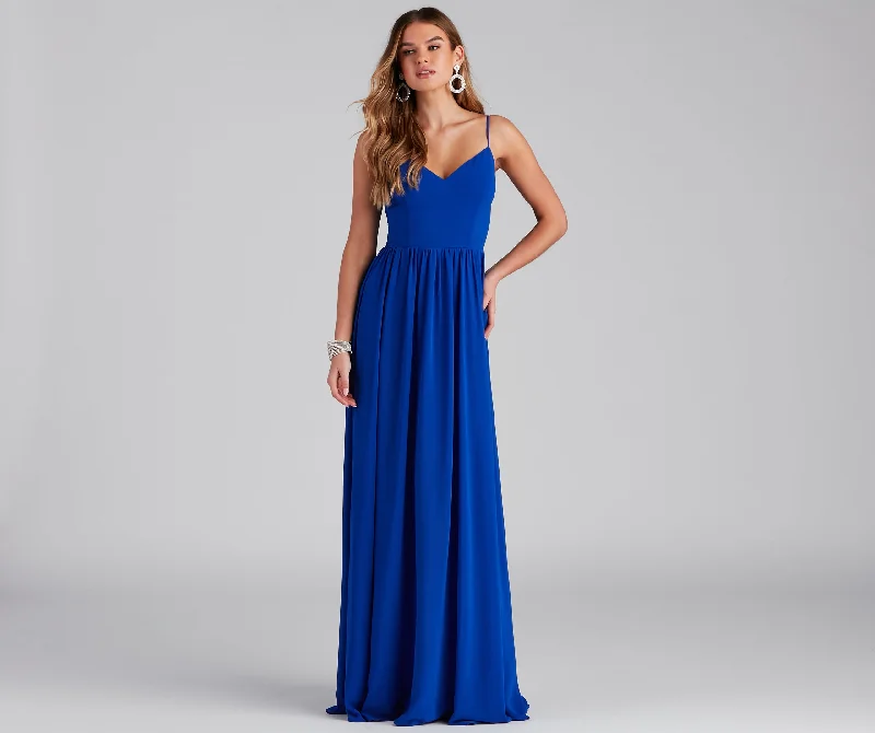 Brailey Formal Chiffon A-Line Long Dress