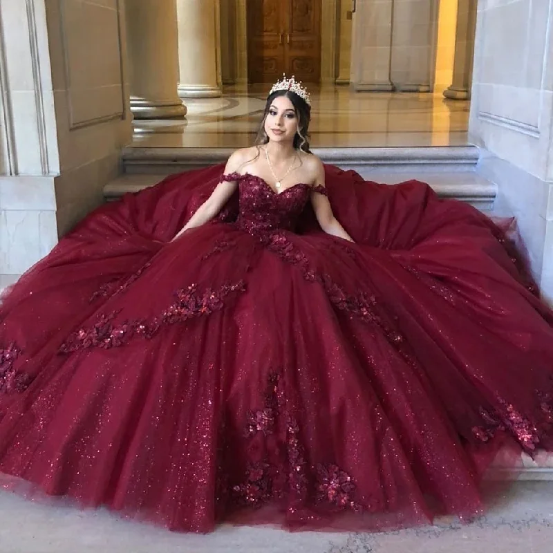 Burgundy Quinceanrea Dresses Wine Red Sweetheart XV Para Eventos Especiale Sweet 16 Princess Vestido De 15 Quinceañera 2024