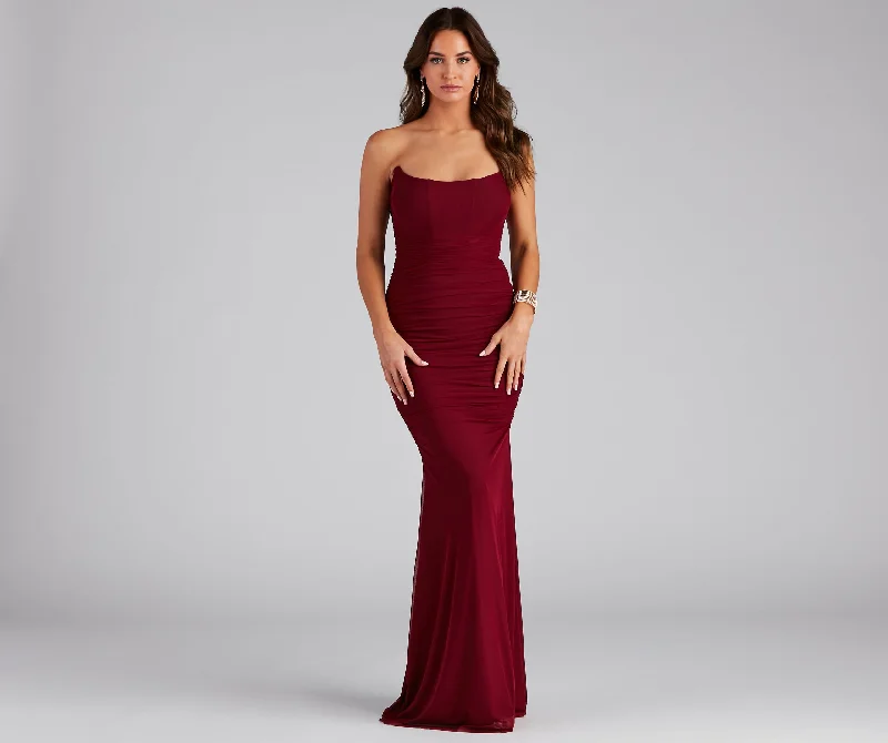 Cassidy Strapless Trumpet Formal Dress