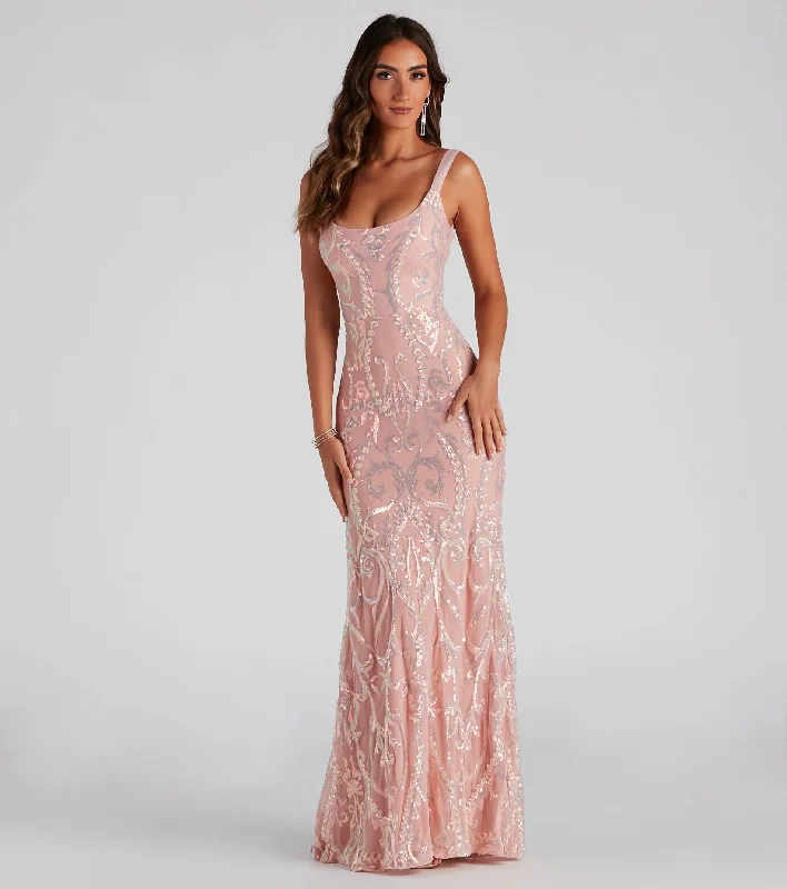 Catherine Formal Sequin X-Back Dress