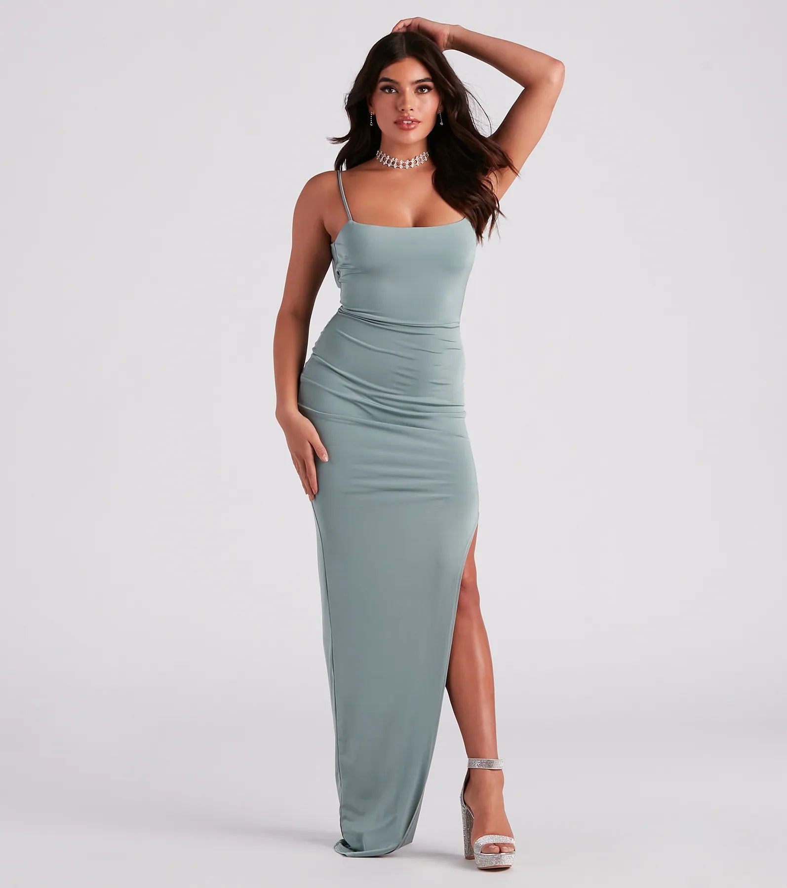 Devon Formal Cowl Back Long Dress