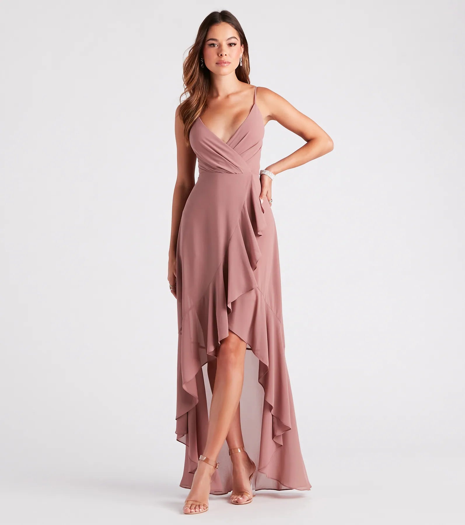 Gracie Formal Chiffon A-Line High Low Dress