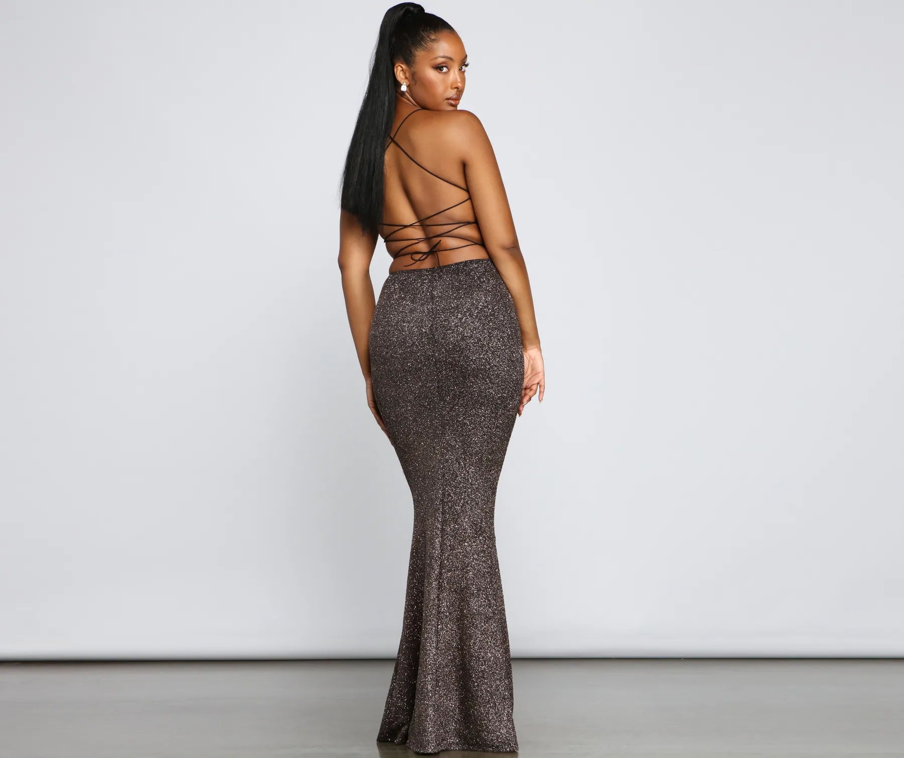 Jessica Glitter Knit Mermaid Dress