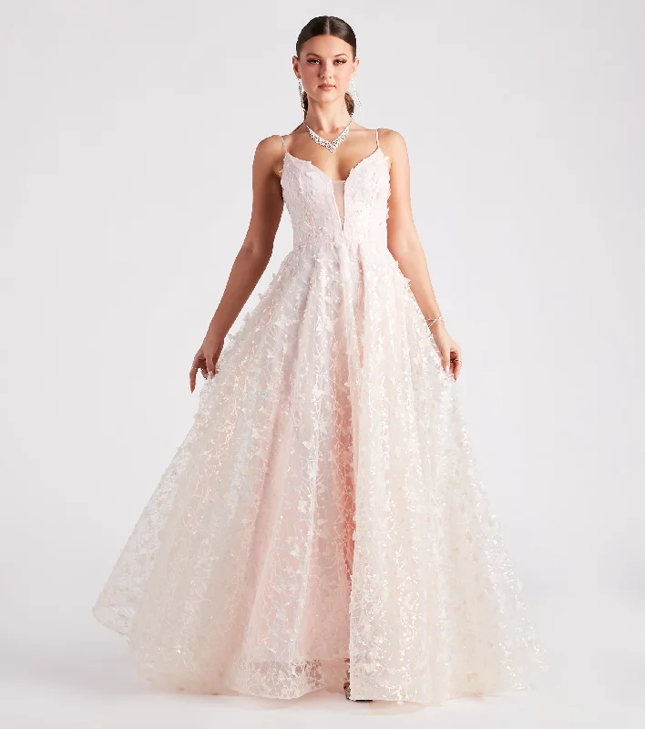 Kallie Butterfly Mesh A-Line Ball Gown