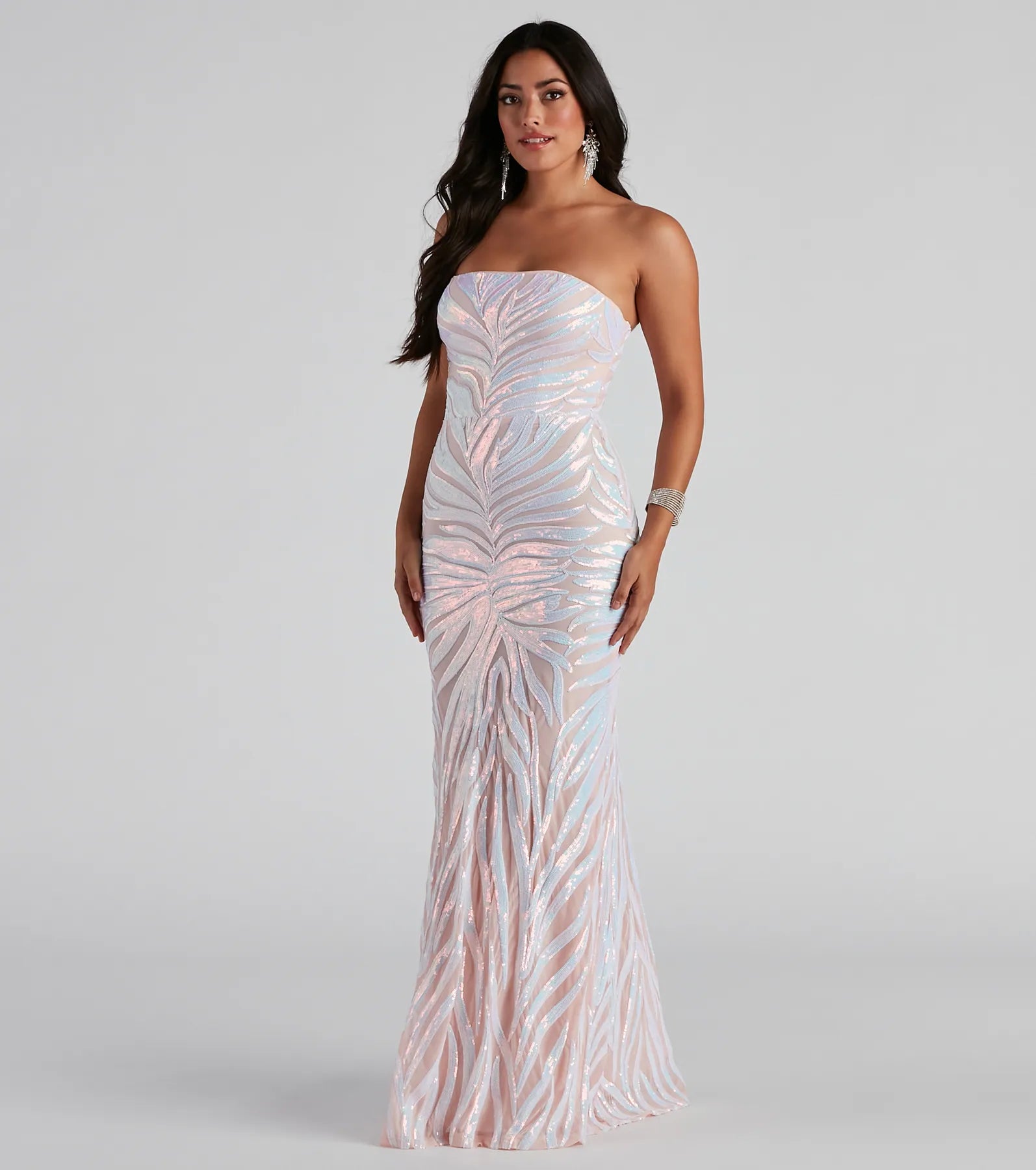 Keishla Formal Sequin Strapless Dress