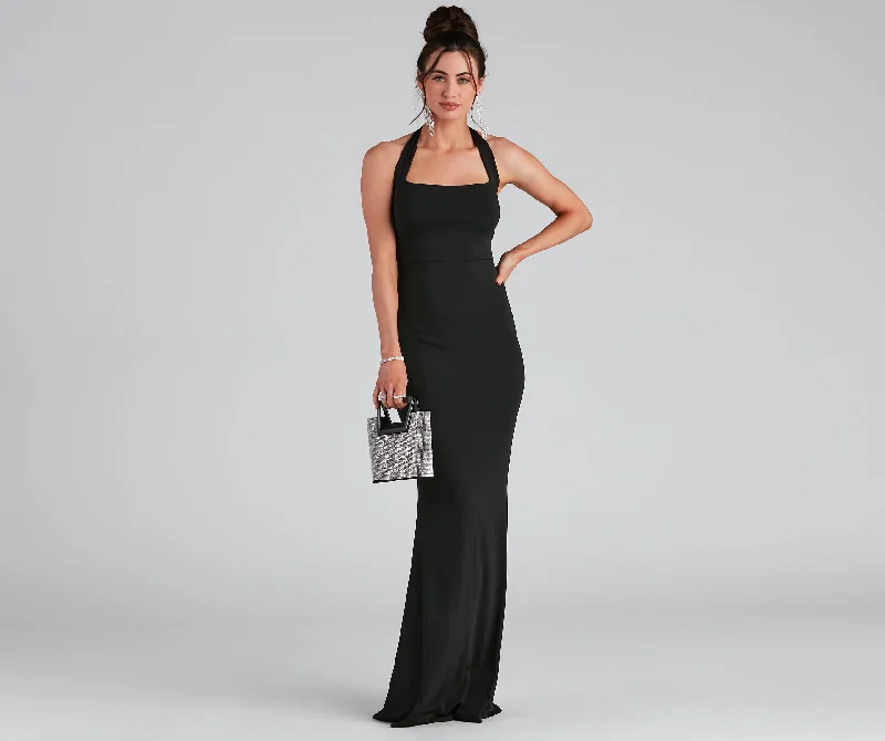 Kippa Formal Slim Halter Dress