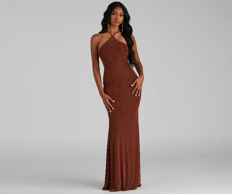 Moira Formal Open Back Lurex Dress