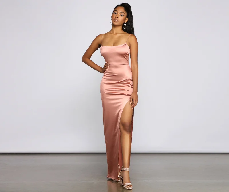 Nat Formal Backless Satin Dress