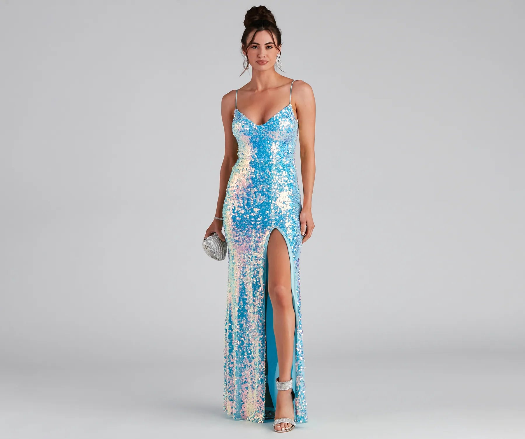 Skylar Sequin A-Line Formal Dress