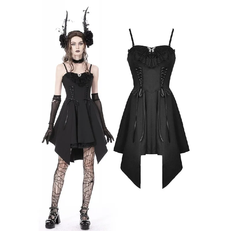 Women's Gothic Irregular Ruffled Slip Dress