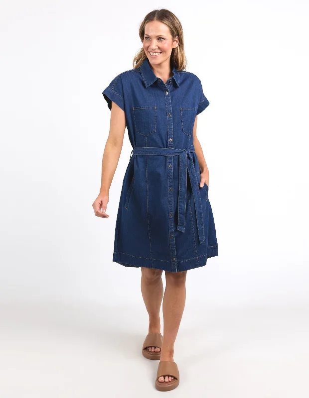 Elm Everleigh Denim Dress Dark Blue Wash