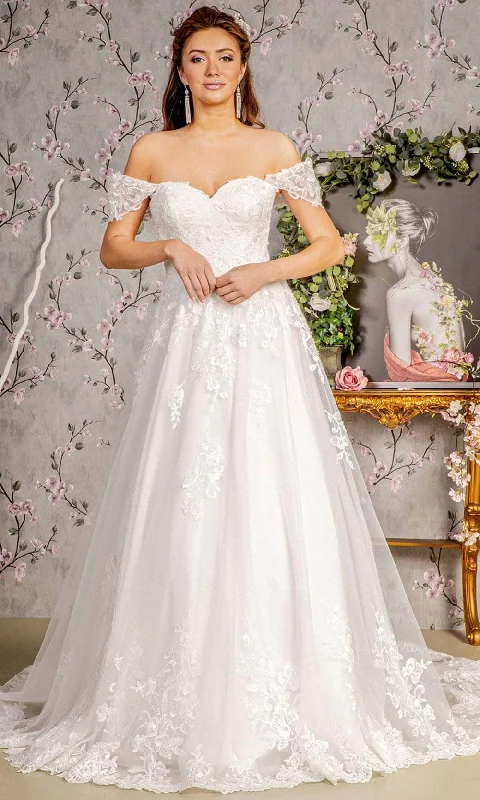 GLS by Gloria Bridal GL3481 - Off-Shoulder Embroidered Bridal Gown